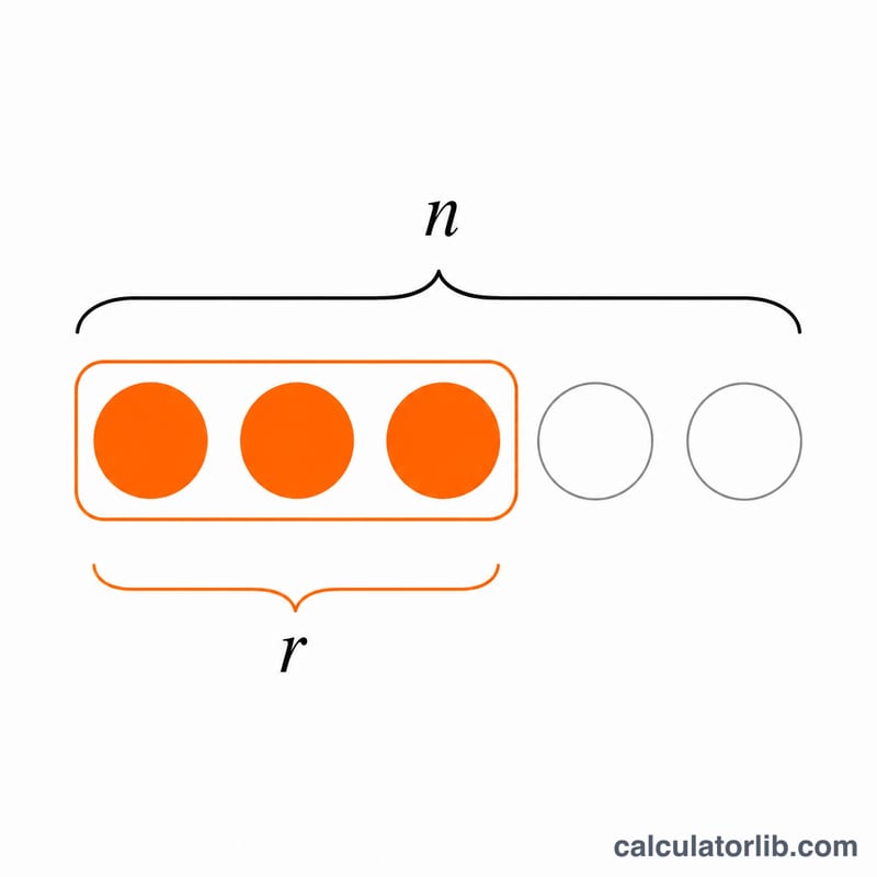Selecting a subset of items from a larger group regardless of order