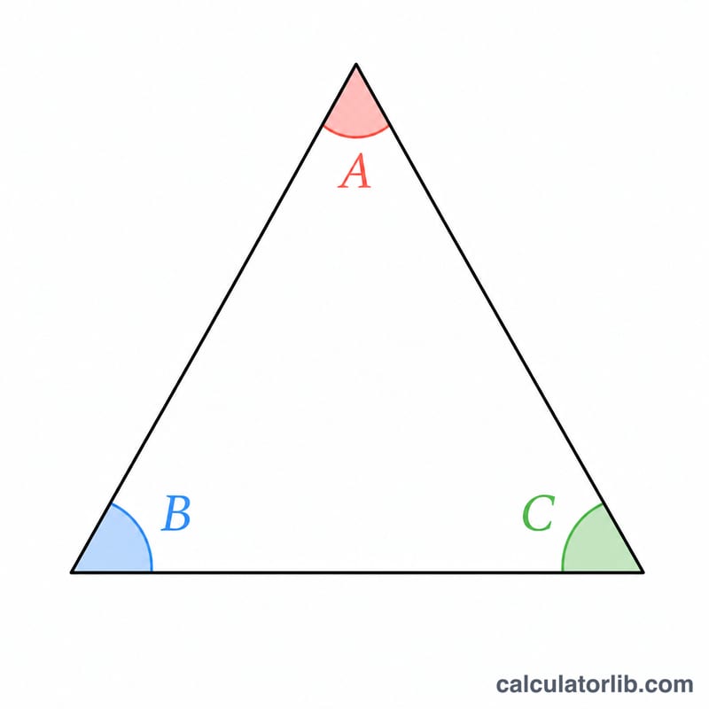 Triangle with two known angles A and B and unknown angle C