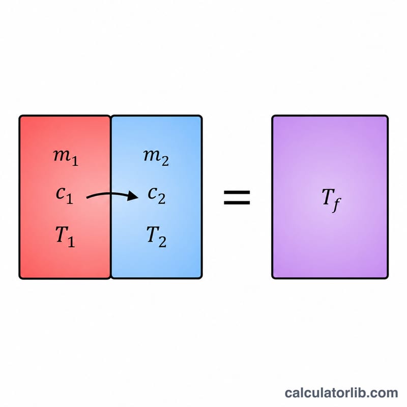 Two substances exchanging heat to reach a common final temperature