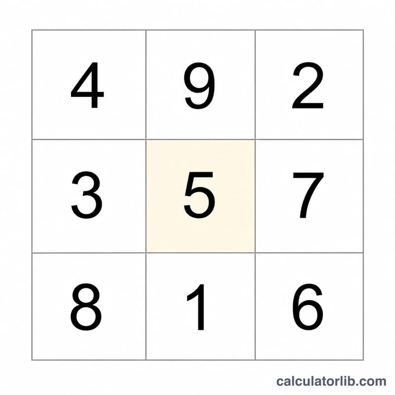九つの星の数字を魔方陣状に並べた3×3のマス目