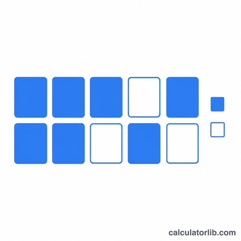 Grid of room icons with some filled to show occupied versus vacant units