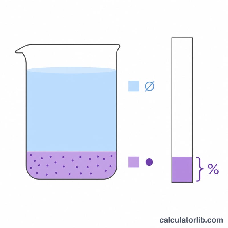 Beaker showing solute as a fraction of total solution mass