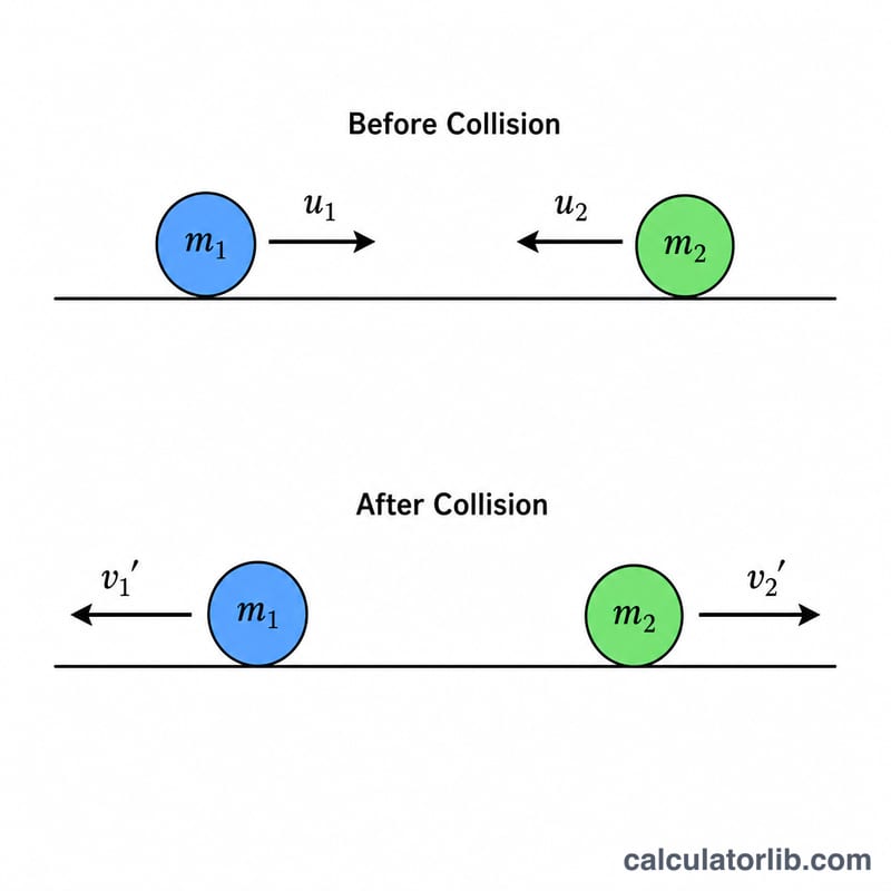 Two balls approaching and separating in a one-dimensional collision