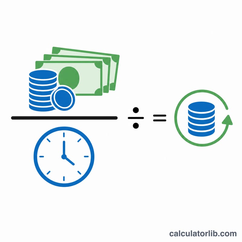 Hourly rate of pay equals total pay divided by total hours