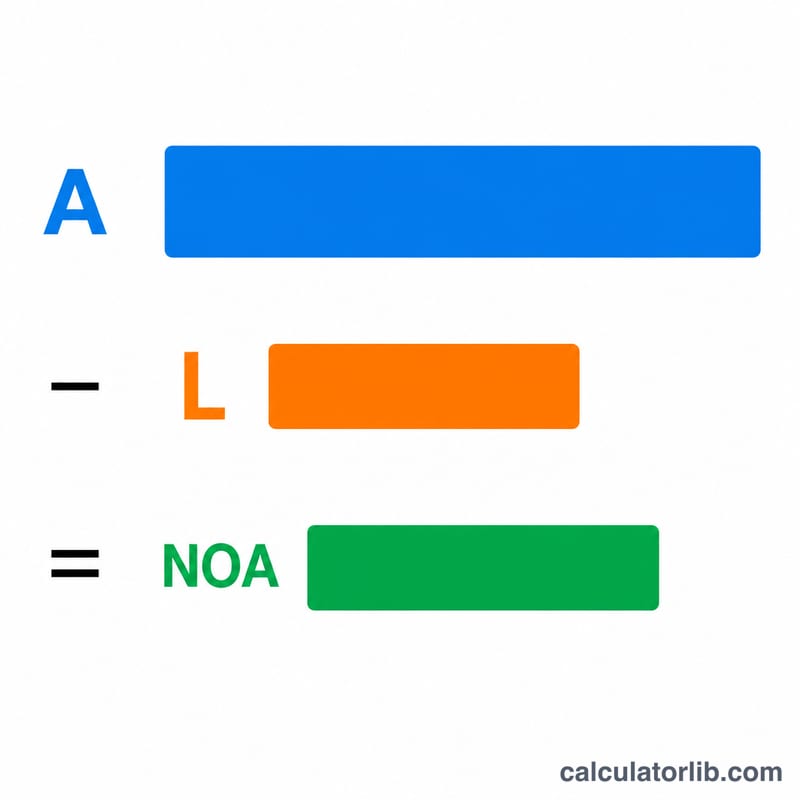 Diagram showing operating assets minus operating liabilities equals net operating assets