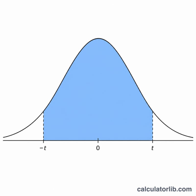 Bell curve with central 99 percent area shaded and 0.5 percent tails on each side