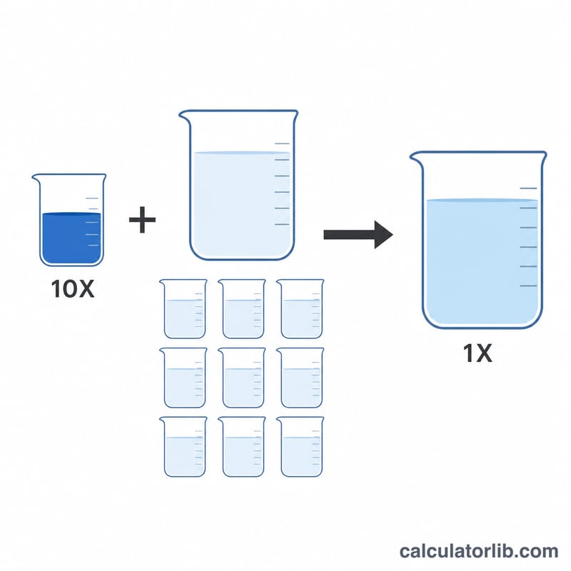 Concentrated 10X buffer combined with water to make 1X buffer