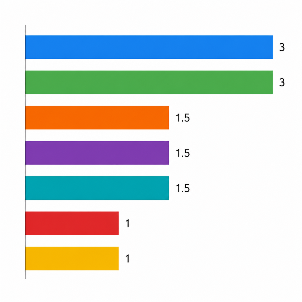 Bar chart of Wells PE criteria with point weights