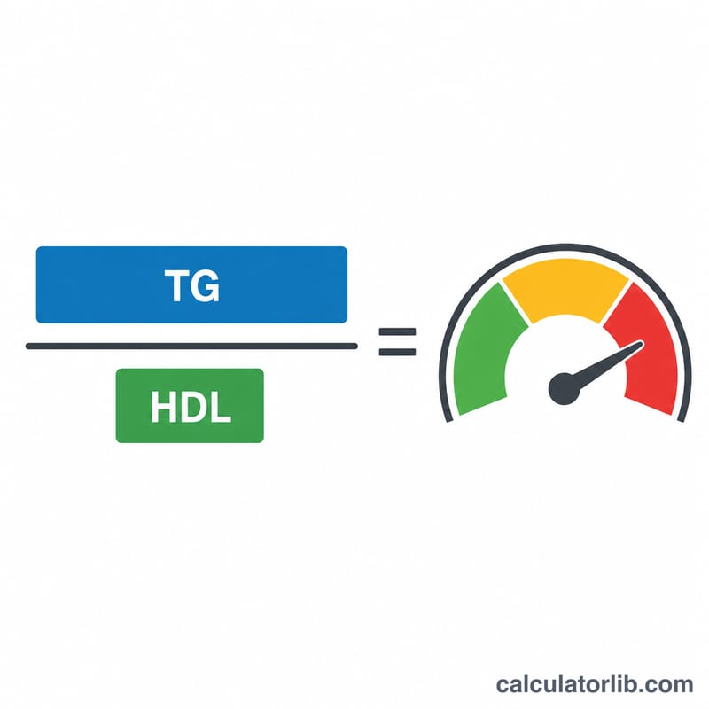 Fraction diagram showing triglycerides divided by HDL