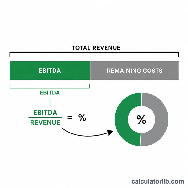 Diagram showing EBITDA as a portion of total revenue expressed as a percentage
