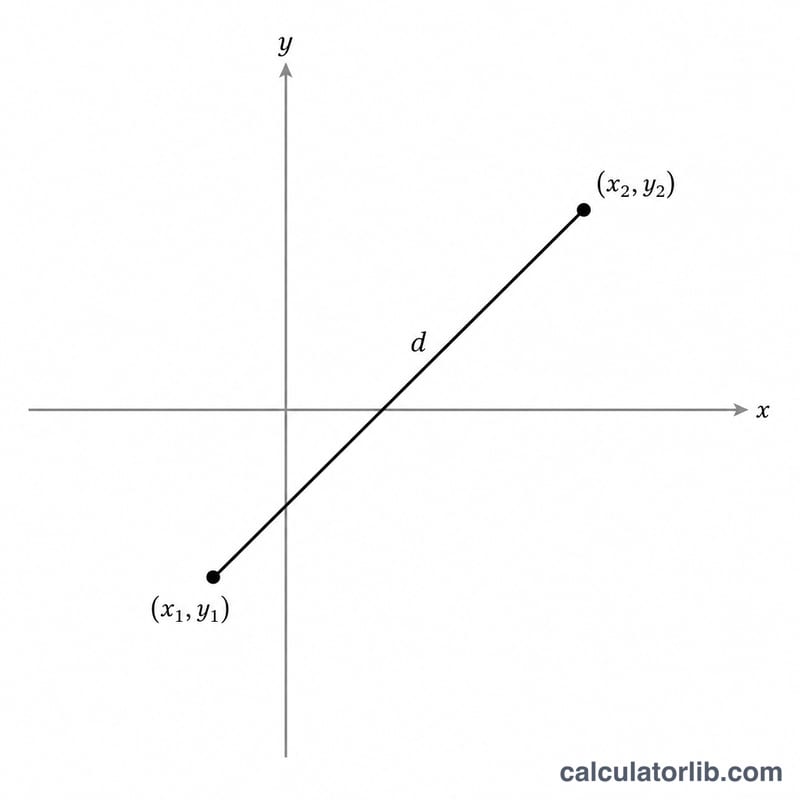 Two points on a coordinate plane connected by a straight diagonal line
