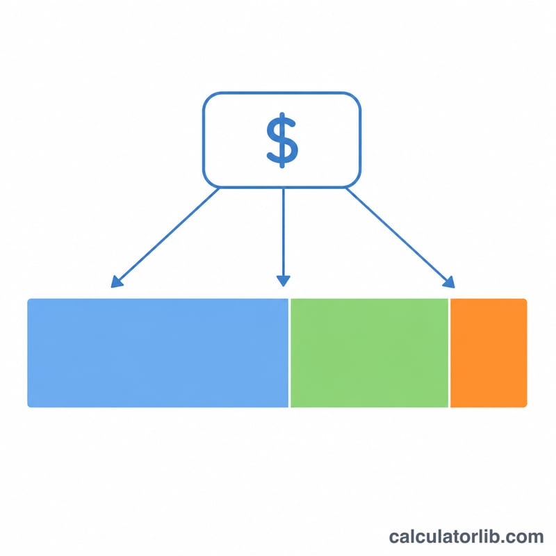 Diagram showing a monthly lease payment split into depreciation fee, finance charge, and tax components