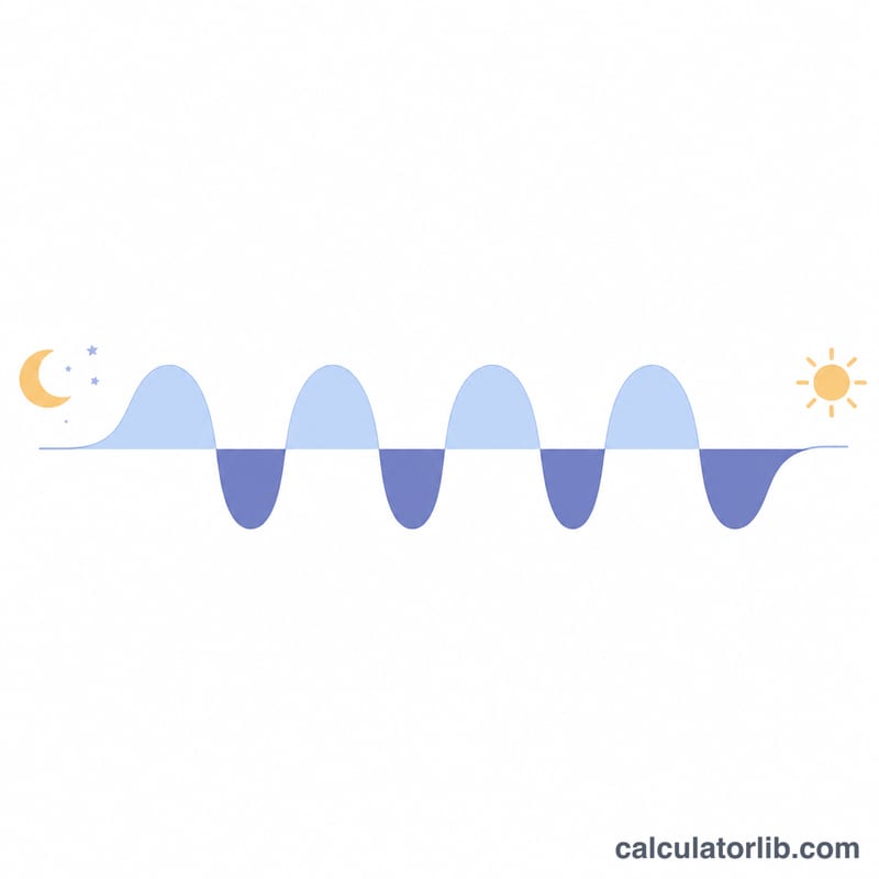 从入睡到醒来，整夜反复出现的弧形睡眠周期