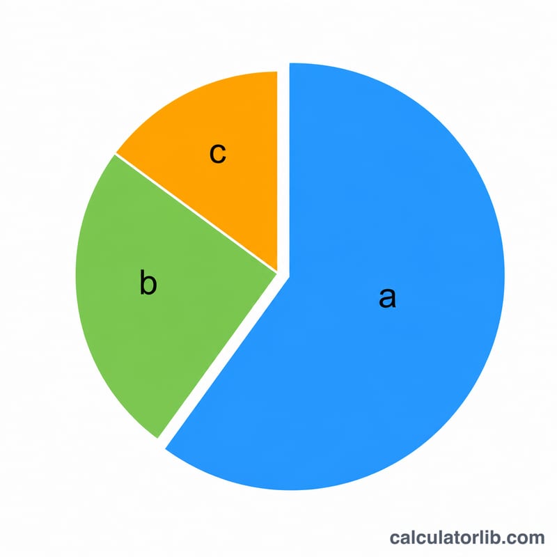 Pie chart showing mass percent split of elements in a compound