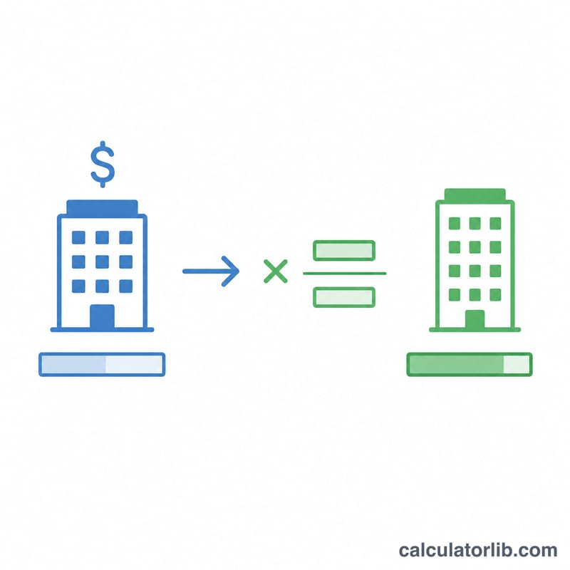 Diagram showing equivalent salary calculated by scaling current salary by the ratio of two city cost indexes