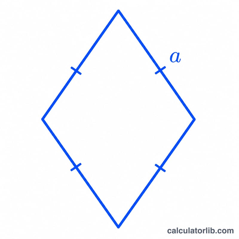 Rhombus with four equal sides each labeled a