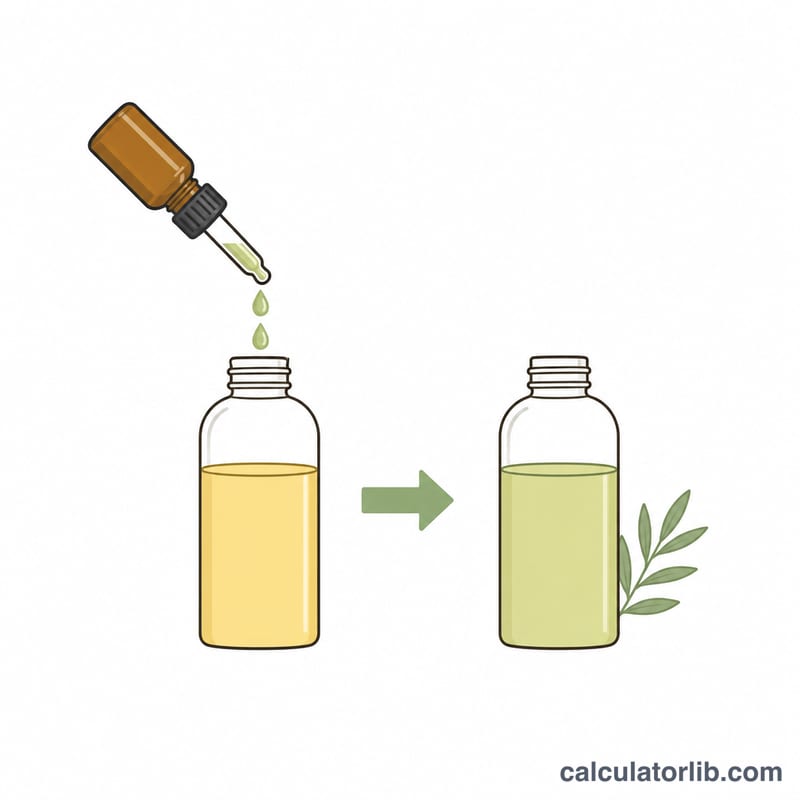 Essential oil drops being added to carrier oil to make a diluted blend