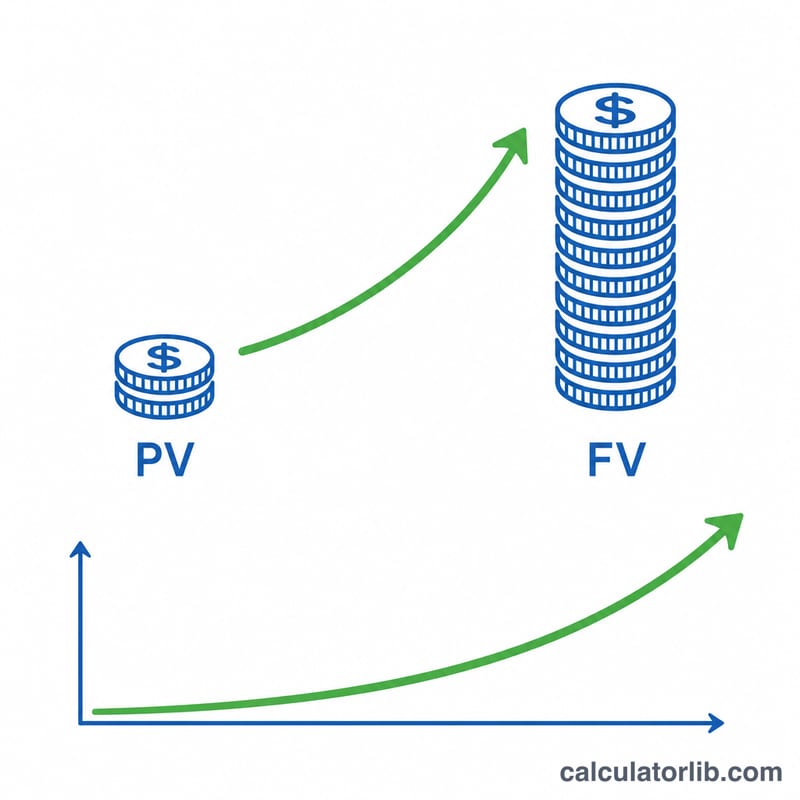 A single deposit growing into a larger amount over time