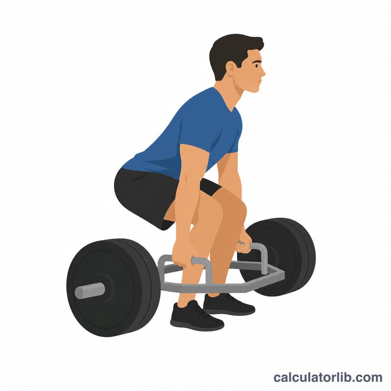Soldier performing a 3-rep maximum deadlift with a hex/trap bar