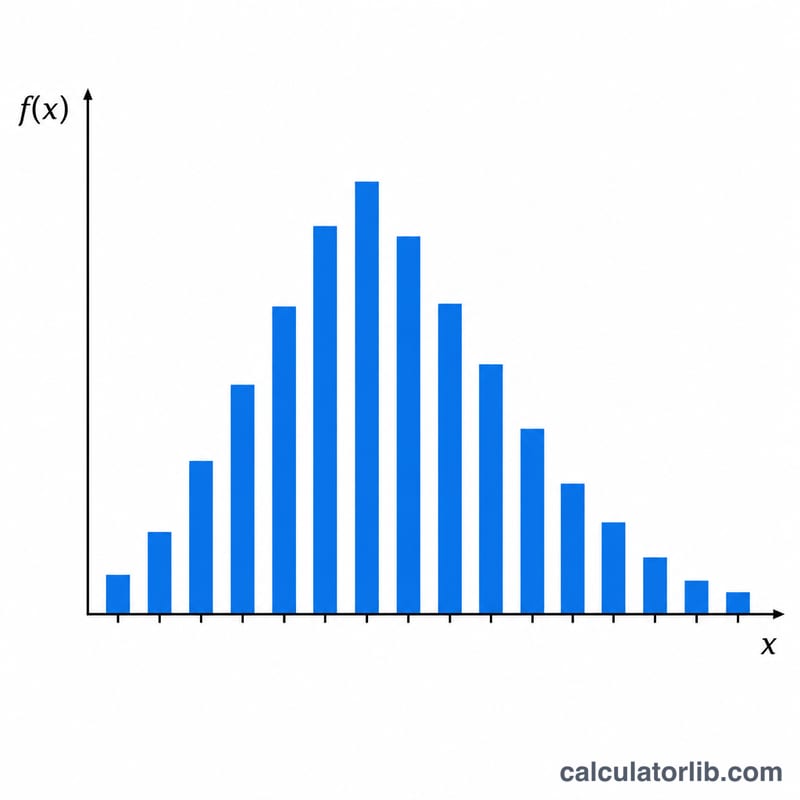 Bar chart of a binomial probability mass function
