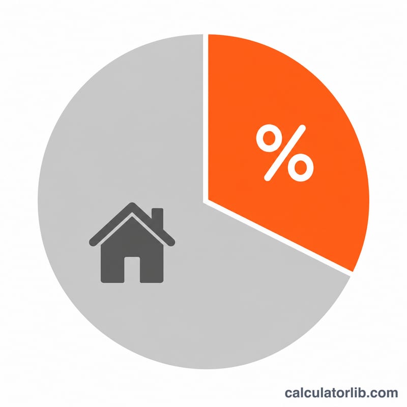 Pie chart showing rent as a portion of monthly income