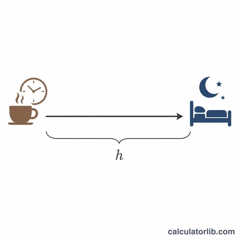 Timeline from last coffee to bedtime separated by a cutoff window