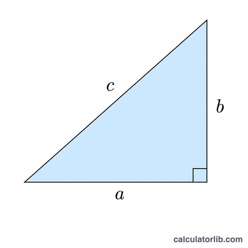 Right triangle with legs a and b and hypotenuse c forming a Pythagorean triple