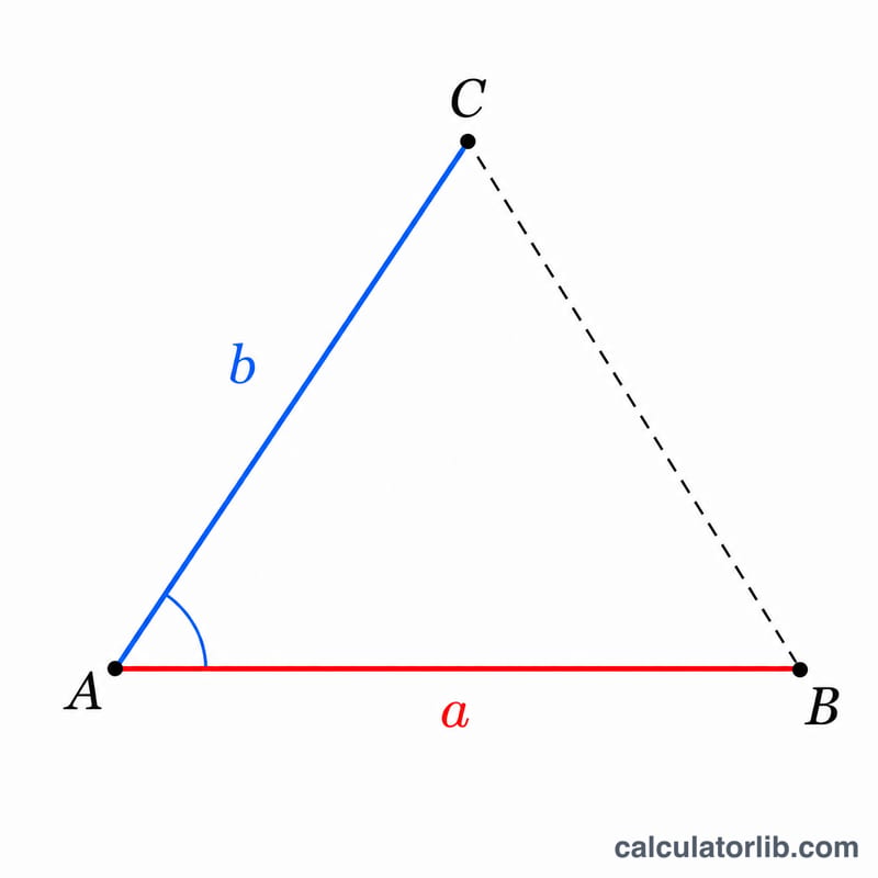 SSA triangle with two given sides, side a, side b, and non-included angle A
