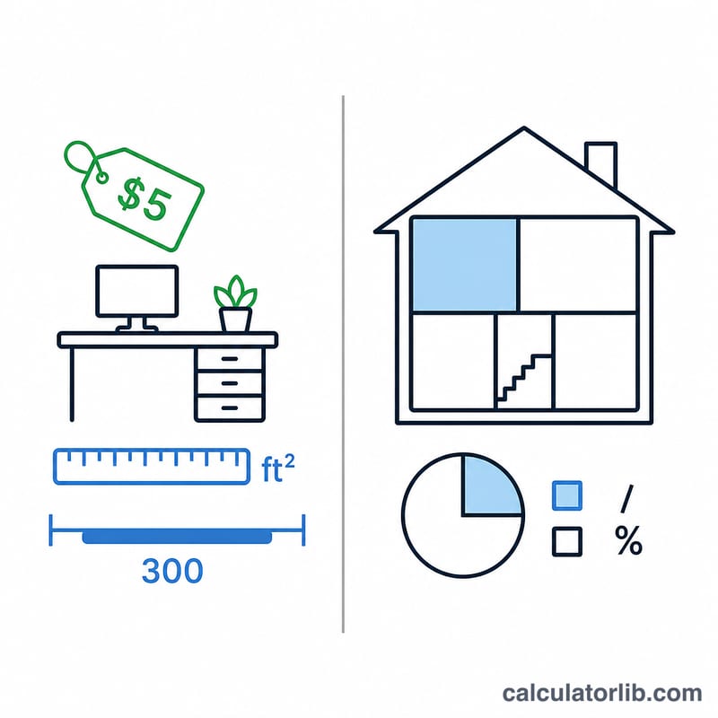 Diagram comparing simplified and actual home office deduction methods