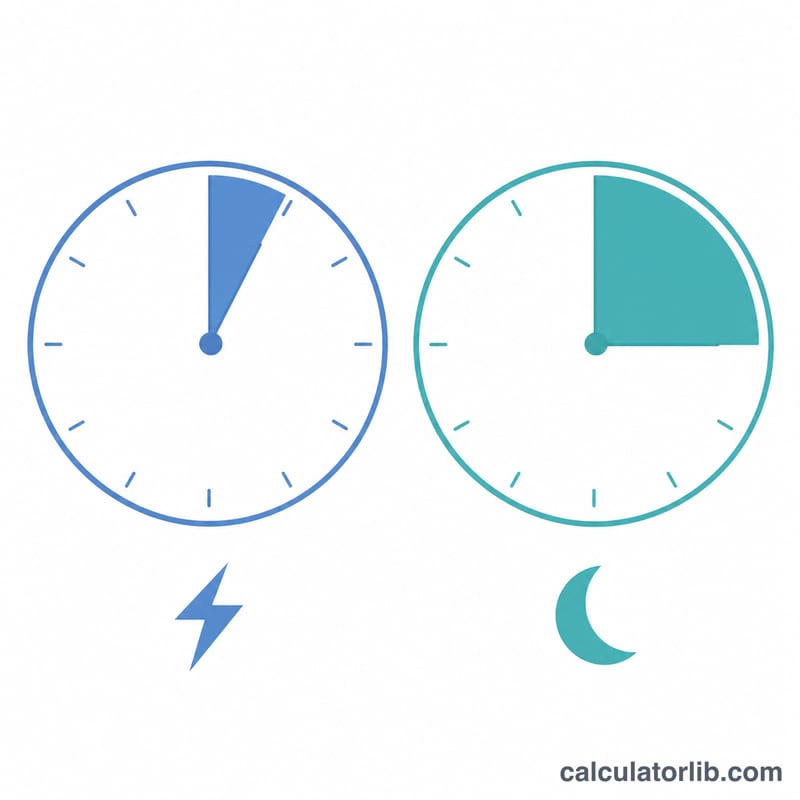 两个时钟对比短暂小憩与完整睡眠周期