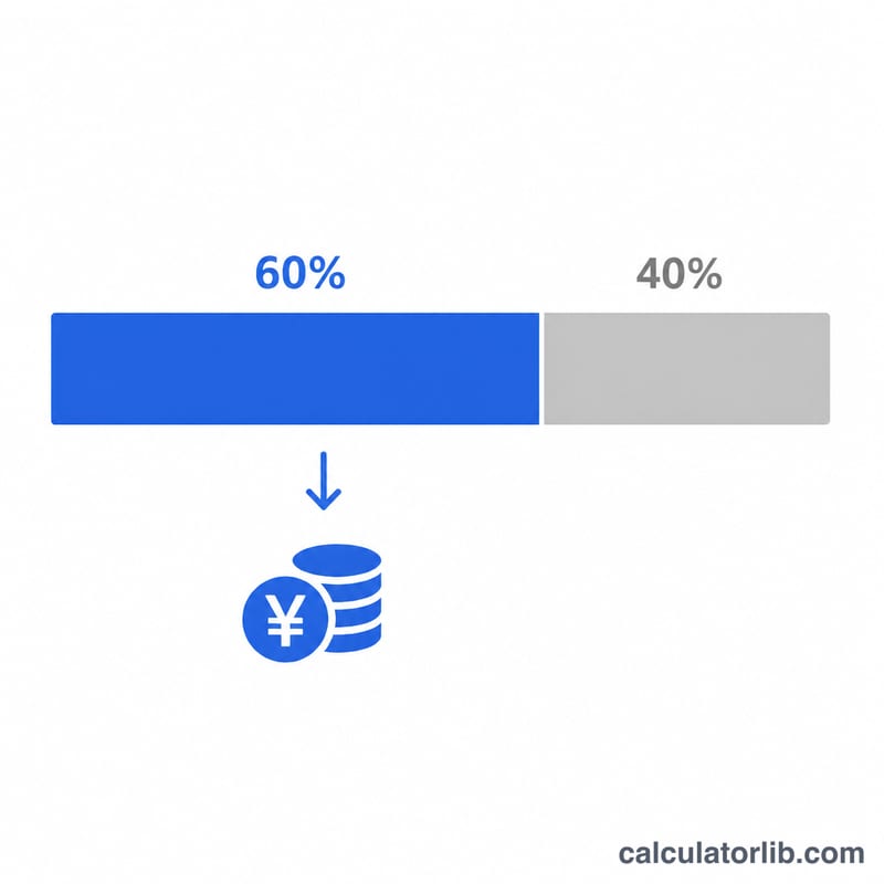 課税対象60%と非課税40%に分割された棒グラフ