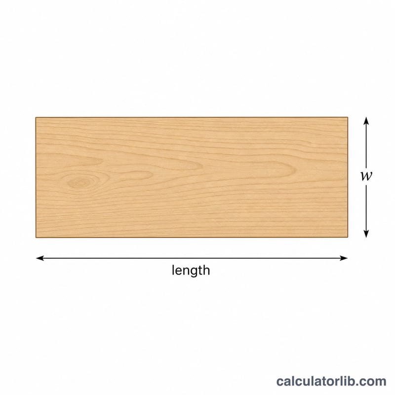 Rectangular board with length along the long edge and width across the short edge