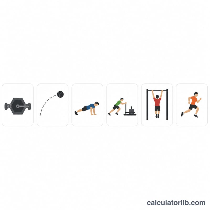 Icons representing the six ACFT events