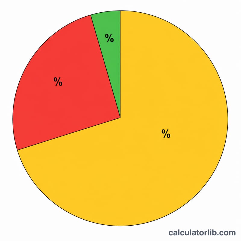 Pie chart split into three slices showing keto macro distribution