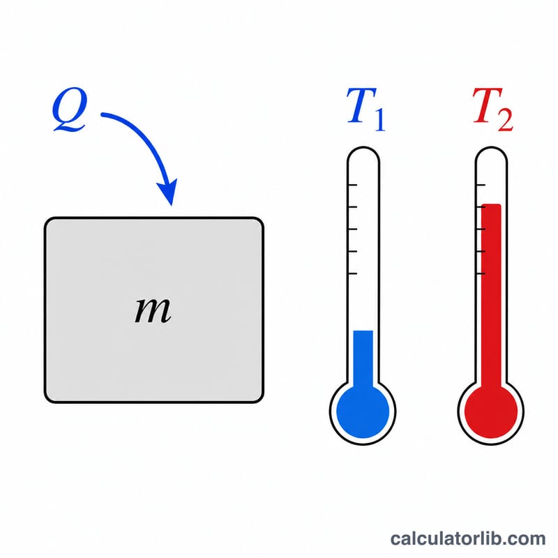 Heat energy flowing into a substance raising its temperature