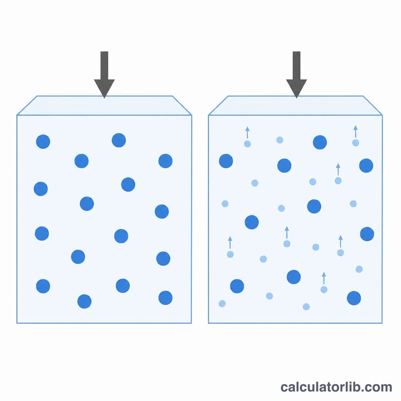 Comparison of dry air parcel and moist air parcel showing moist air is less dense