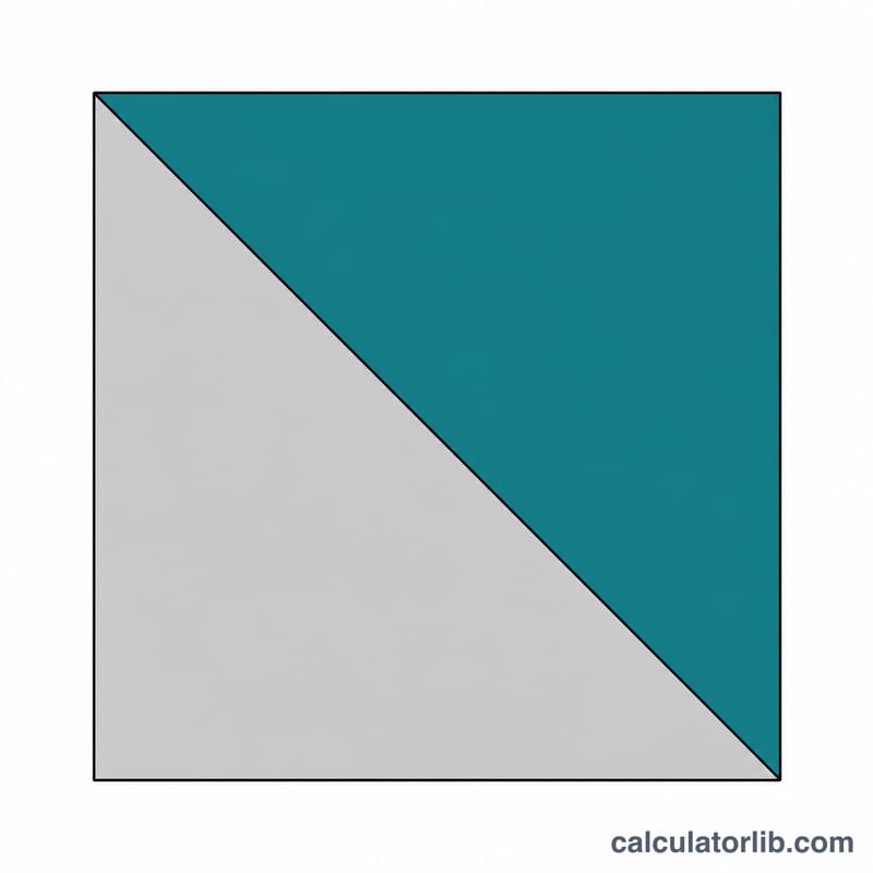 Square split along its diagonal into two equal triangles