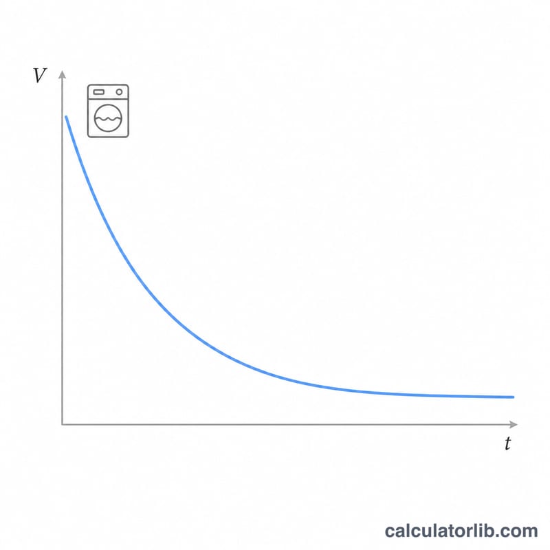 Declining curve showing an appliance losing value over time