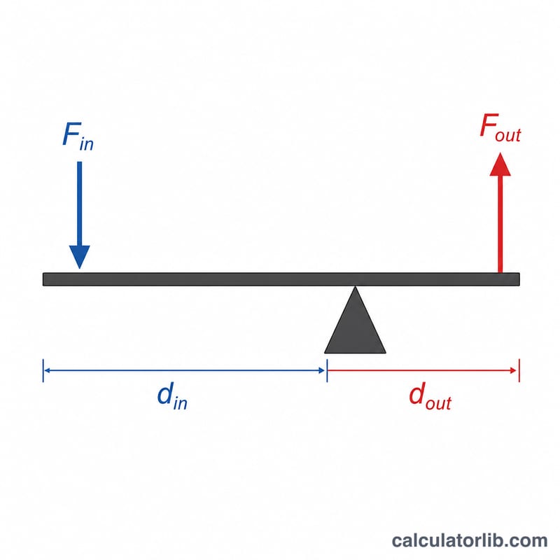 Lever balanced on a fulcrum with effort and load on opposite arms