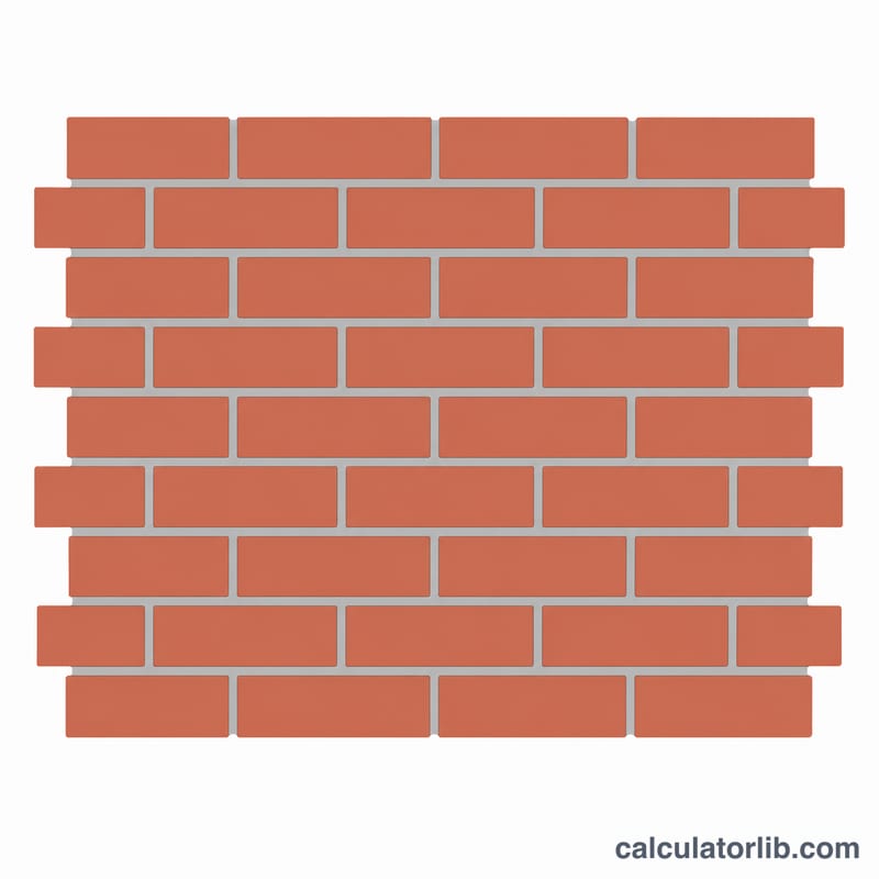 Brick wall cross-section showing mortar joints between bricks