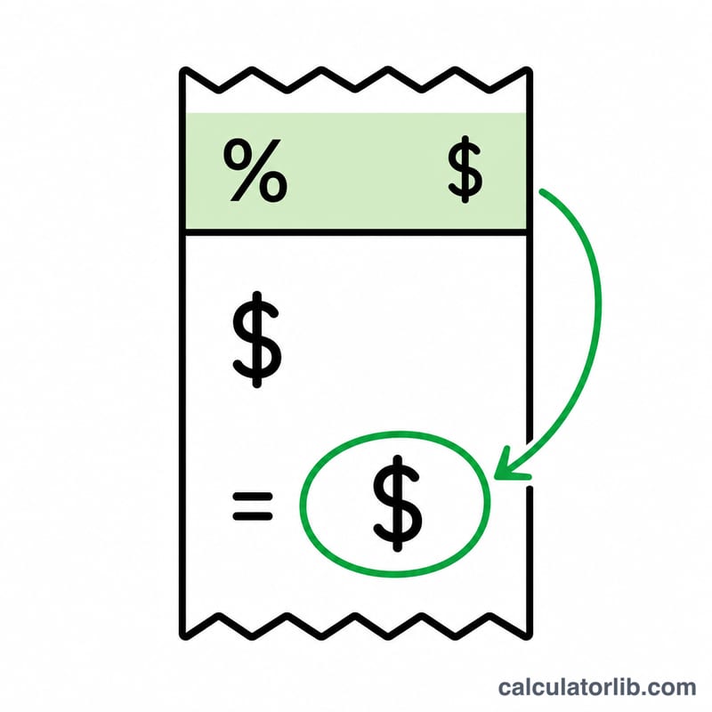Diagram showing bill plus tip percentage equaling total