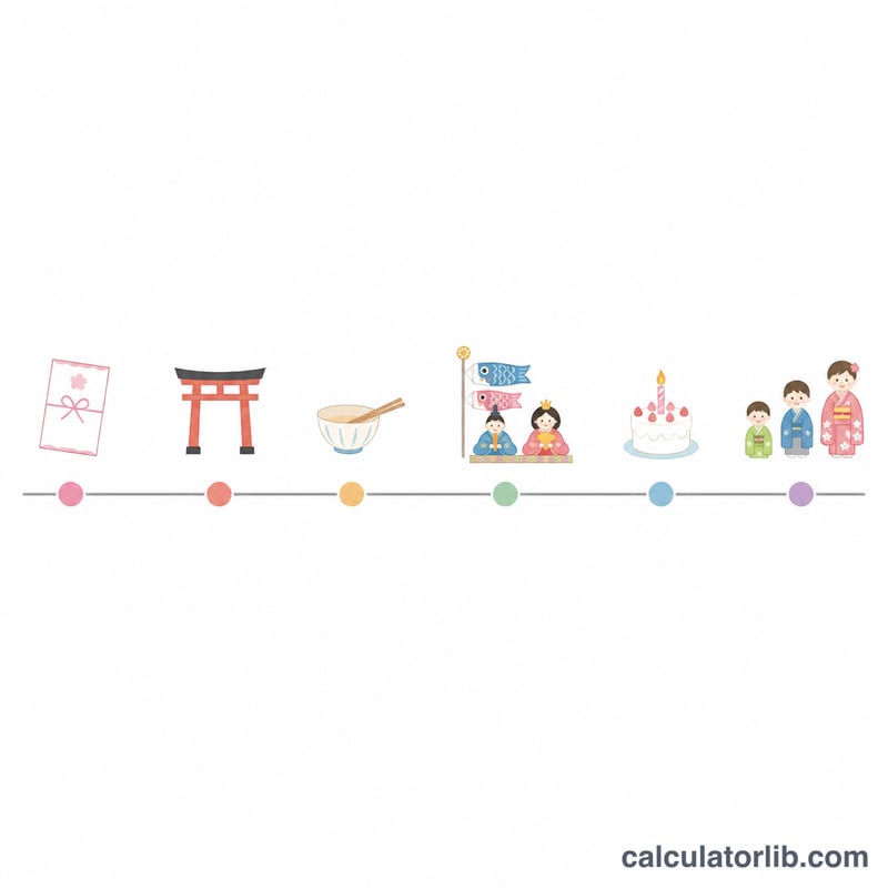 誕生から七歳までの日本の子どものお祝いの年表