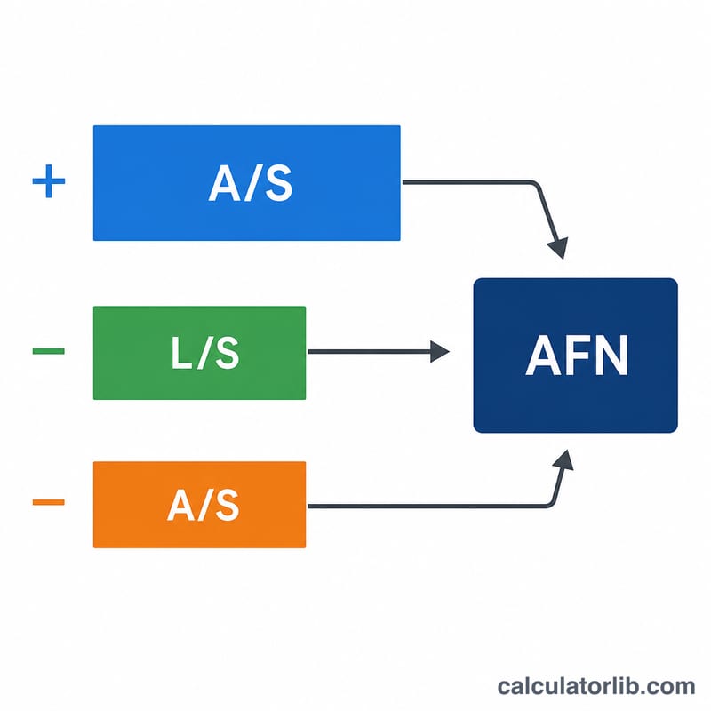 Diagrama que muestra tres componentes que se combinan para producir los fondos adicionales necesarios