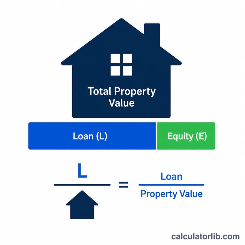 Diagram showing loan amount as a fraction of total property value