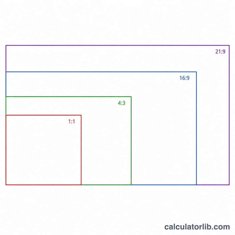 Comparison of common video aspect ratios as nested rectangles