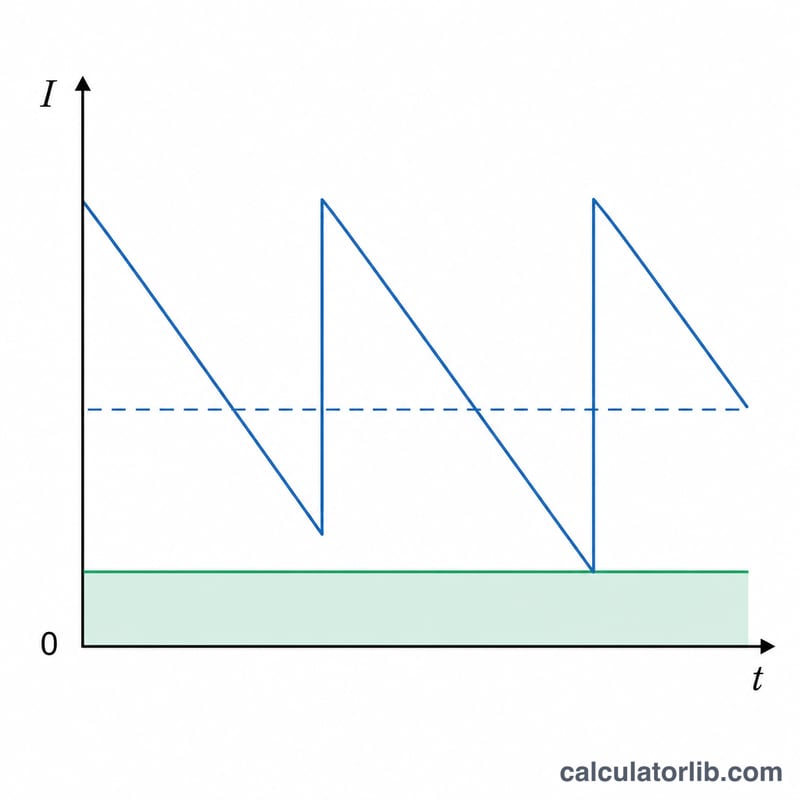Inventory level over time with a safety stock buffer zone below the reorder point