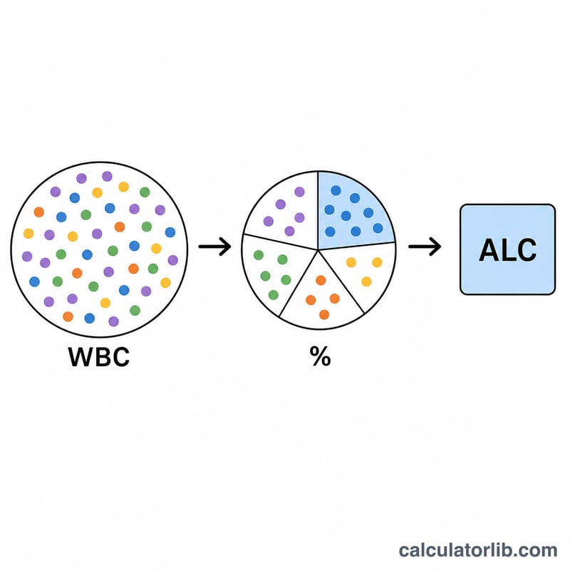 Diagram showing ALC derived from WBC multiplied by lymphocyte percentage