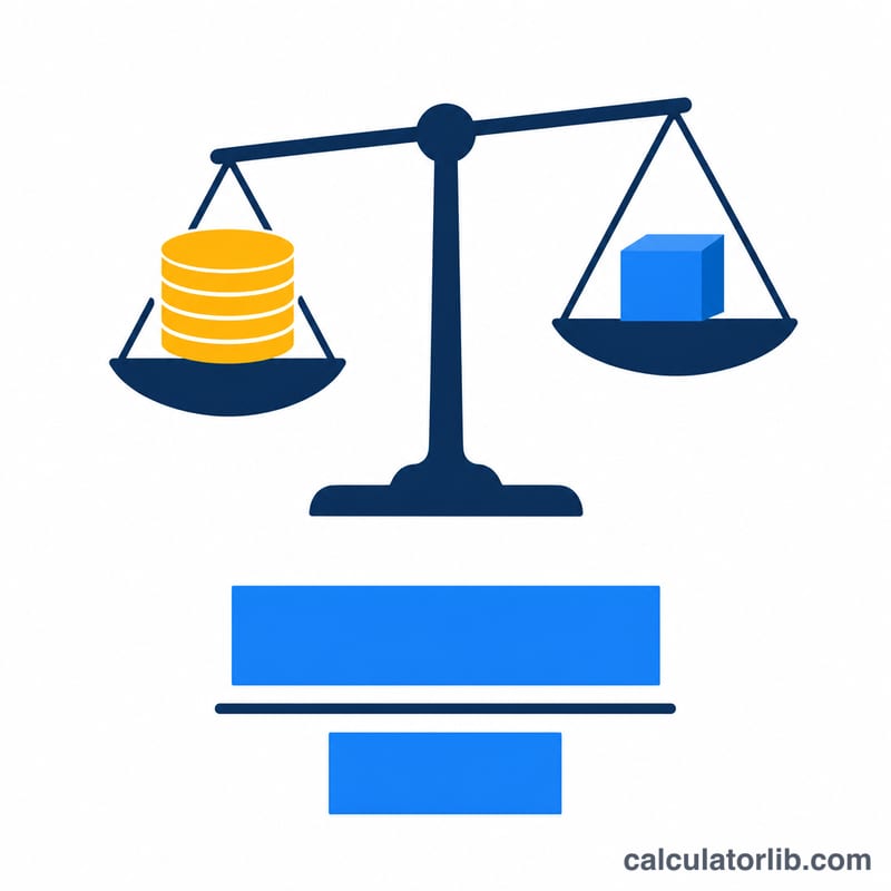 Balance scale comparing liabilities against equity as a ratio