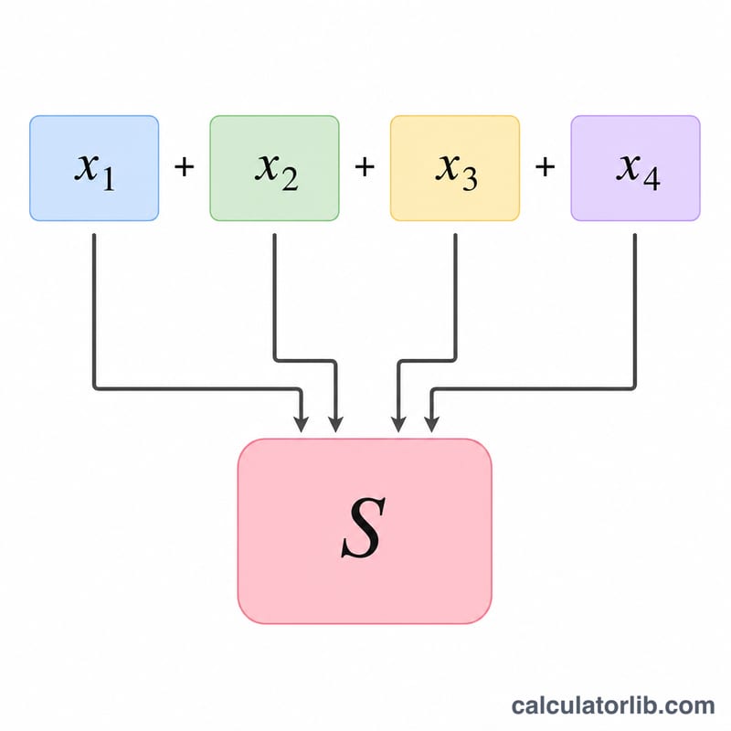 List values combining via addition into a single sum S