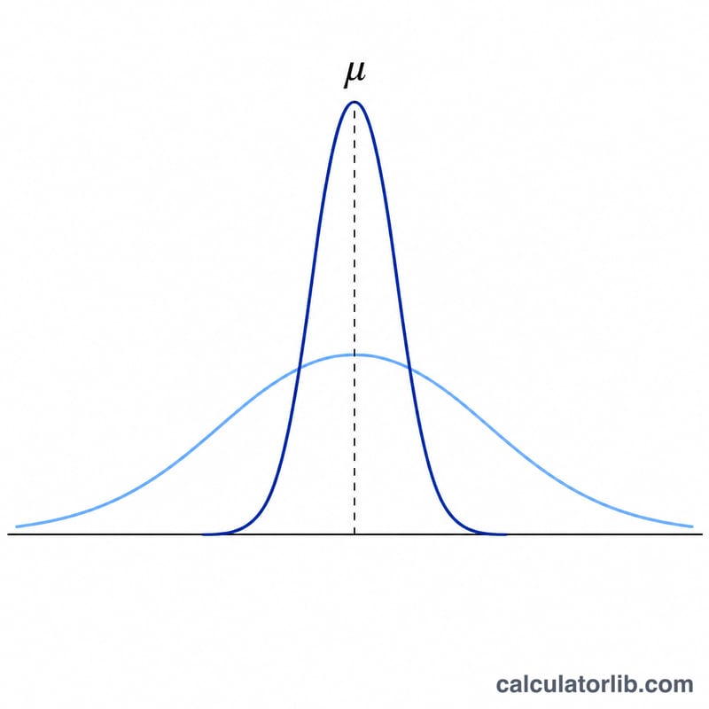 Wide population distribution and a narrower sampling distribution of the mean centered on the same value